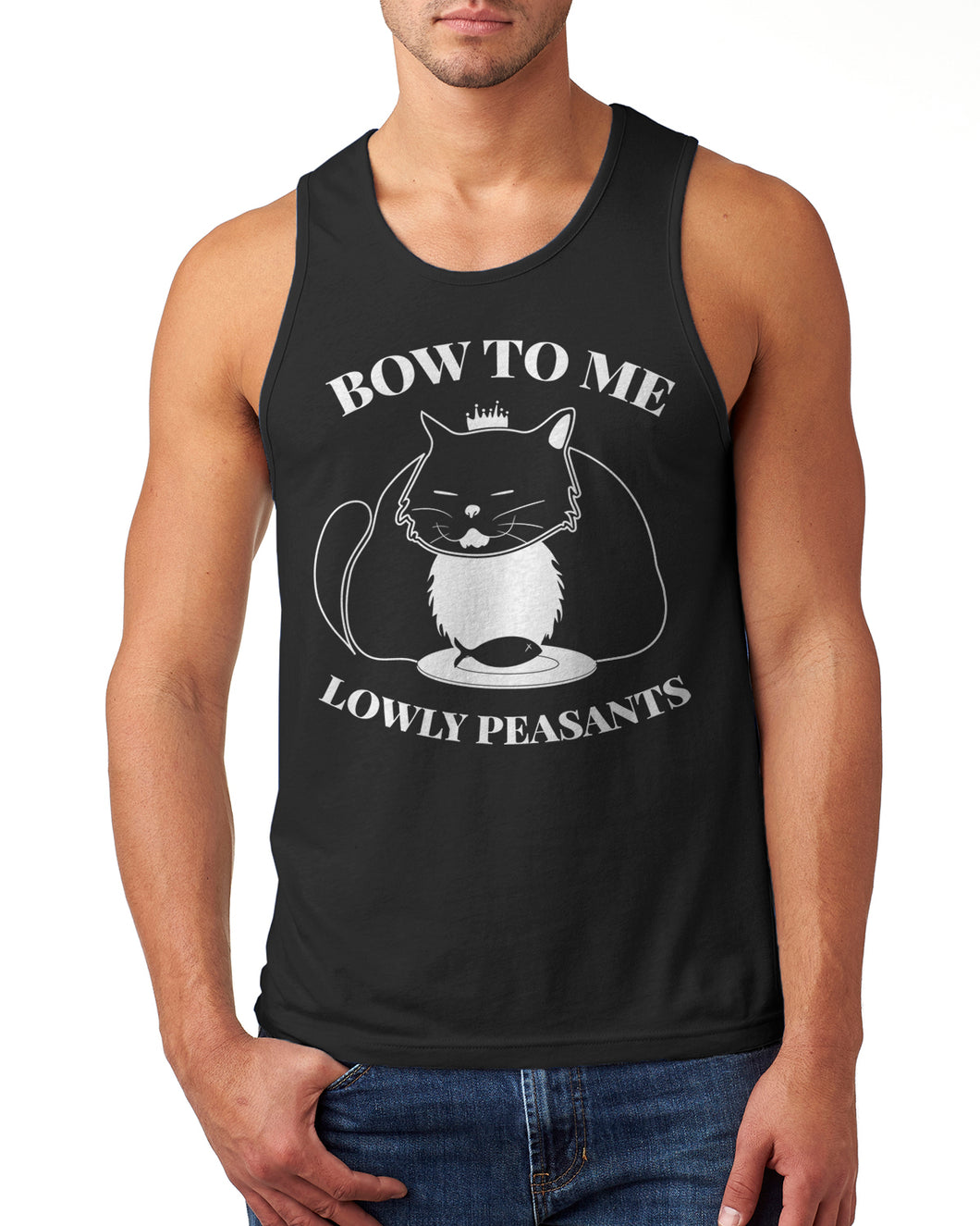 Bow To Me Lowly Peasants Cat Lover Men's Tank Top