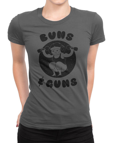 Buns and Guns Ladies T-shirt