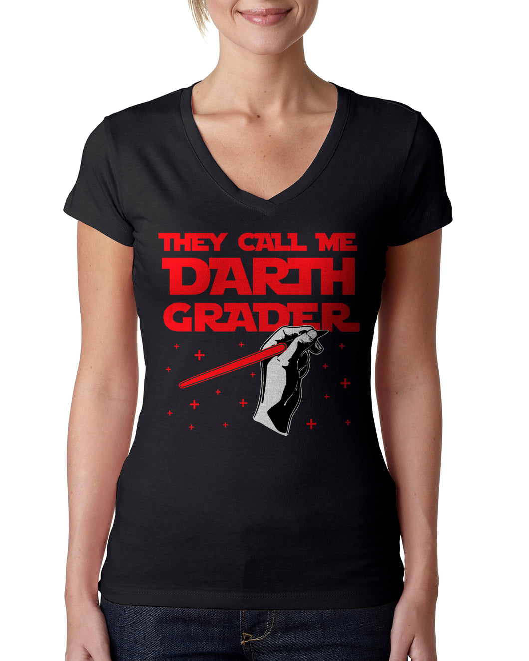 They Call Me Darth Grader Ladies V-neck T-shirt